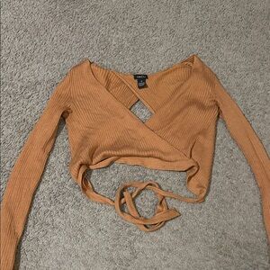 Rue21 Rust Ribbed Wrap Crop Top